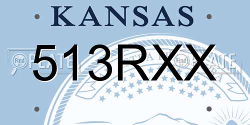 513RXX Kansas License Plate