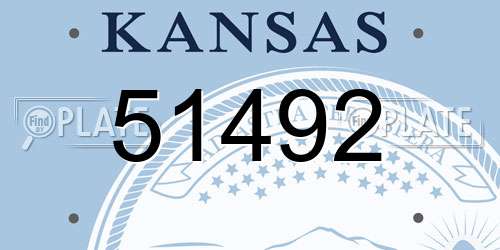 51492 Kansas License Plate