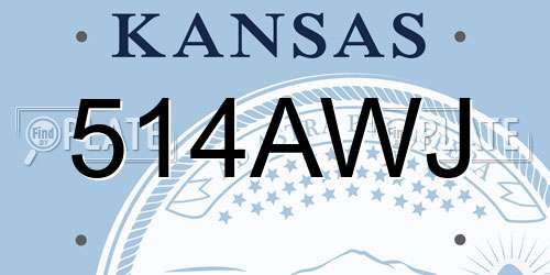 514AWJ Kansas License Plate