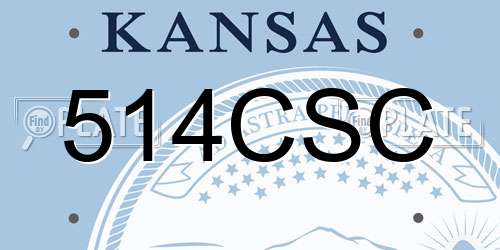 514CSC Kansas License Plate