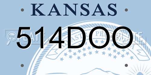 514DOO Kansas License Plate