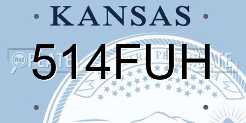 514FUH Kansas License Plate