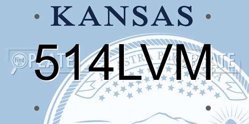 514LVM Kansas License Plate