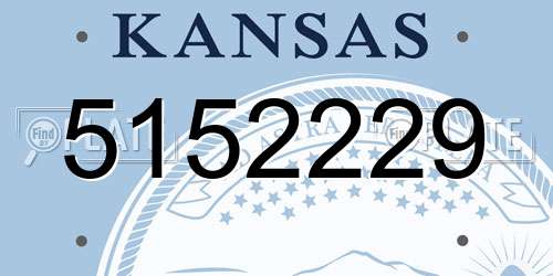 5152229 Kansas License Plate