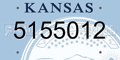 5155012 Kansas License Plate