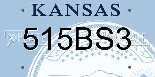 515BS3 Kansas License Plate