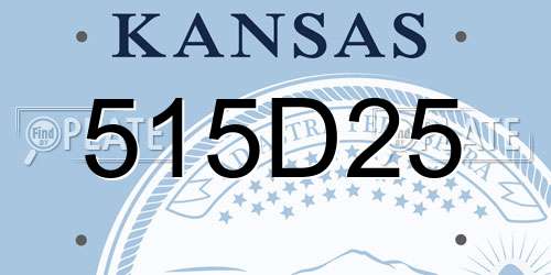 515D25 Kansas License Plate