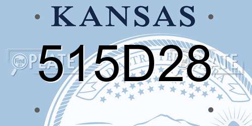 515D28 Kansas License Plate