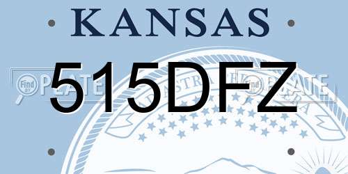 515DFZ Kansas License Plate