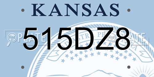 515DZ8 Kansas License Plate