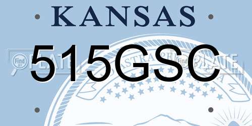 515GSC Kansas License Plate