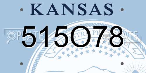 515O78 Kansas License Plate