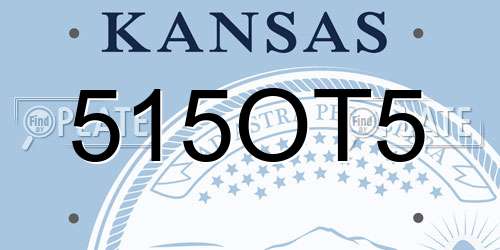 515OT5 Kansas License Plate