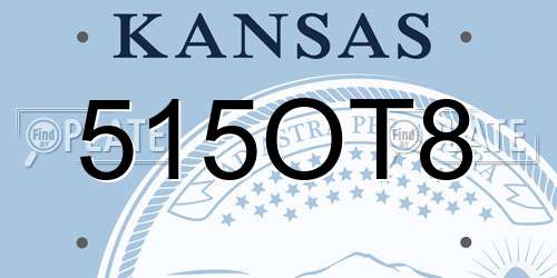 515OT8 Kansas License Plate