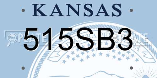 515SB3 Kansas License Plate