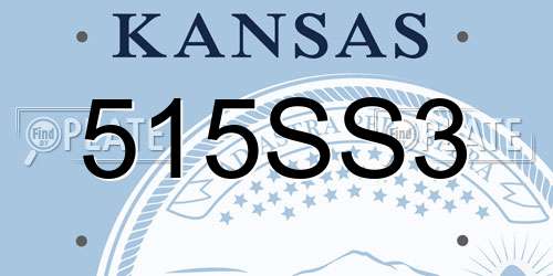 515SS3 Kansas License Plate