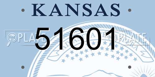 51601 Kansas License Plate