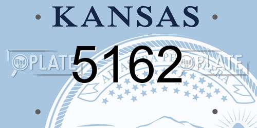 5162 Kansas License Plate
