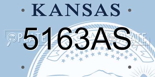5163AS Kansas License Plate