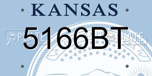 5166BT Kansas License Plate