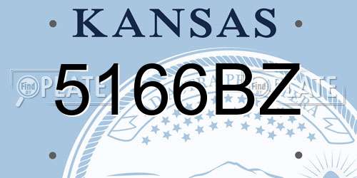 5166BZ Kansas License Plate