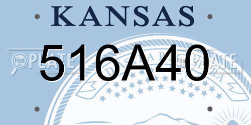 516A40 Kansas License Plate