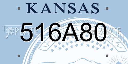 516A80 Kansas License Plate