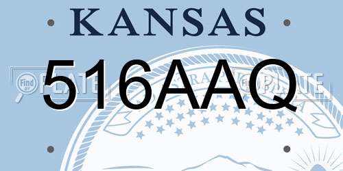 516AAQ Kansas License Plate
