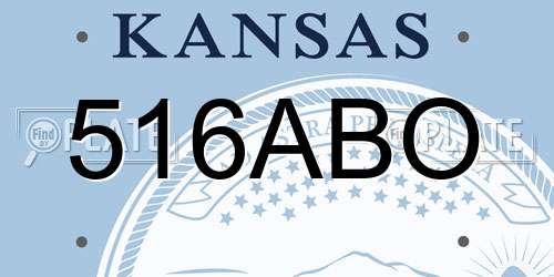 516ABO Kansas License Plate