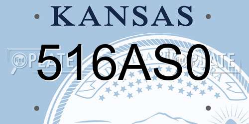 516AS0 Kansas License Plate