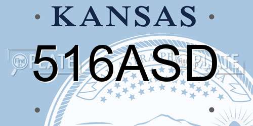 516ASD Kansas License Plate