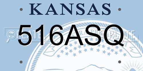516ASQ Kansas License Plate