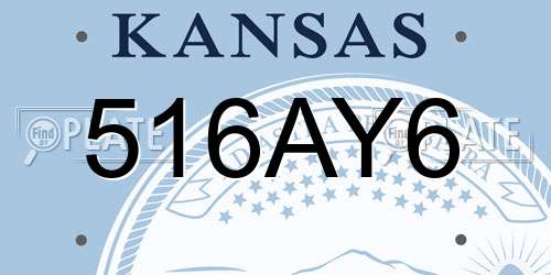 516AY6 Kansas License Plate