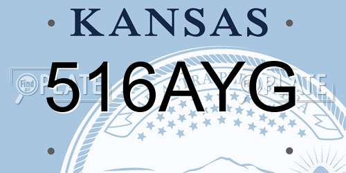 516AYG Kansas License Plate