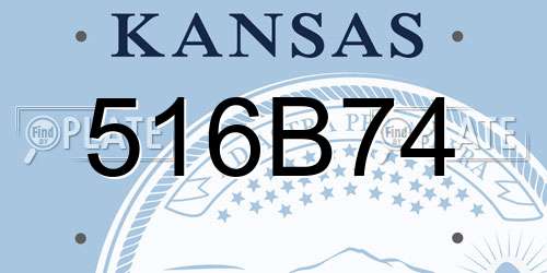 516B74 Kansas License Plate