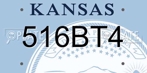 516BT4 Kansas License Plate