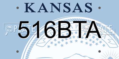 516BTA Kansas License Plate