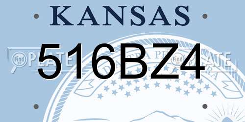 516BZ4 Kansas License Plate
