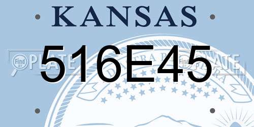 516E45 Kansas License Plate