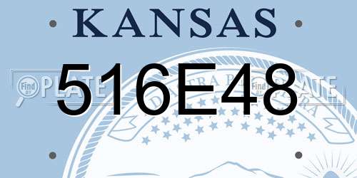 516E48 Kansas License Plate