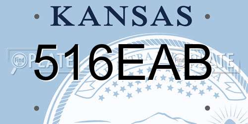 516EAB Kansas License Plate