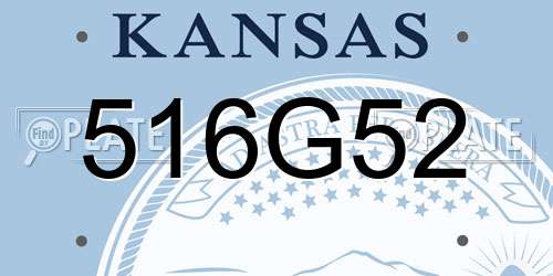 516G52 Kansas License Plate