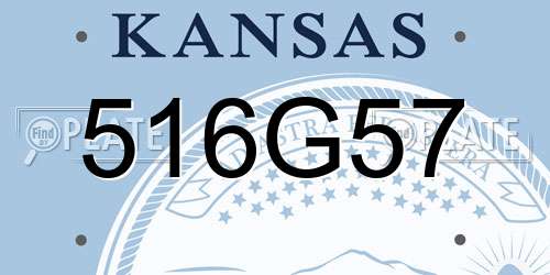 516G57 Kansas License Plate