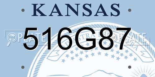 516G87 Kansas License Plate