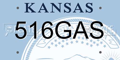 516GAS Kansas License Plate