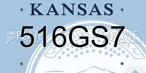 516GS7 Kansas License Plate