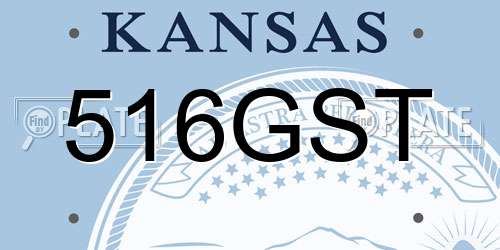 516GST Kansas License Plate