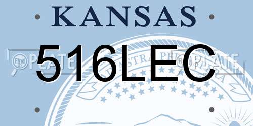 516LEC Kansas License Plate