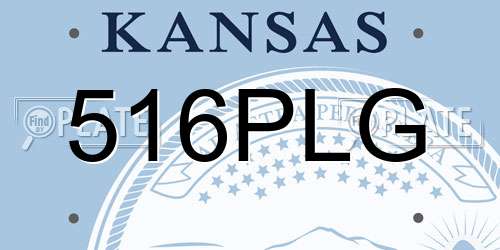 516PLG Kansas License Plate