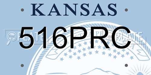 516PRC Kansas License Plate